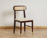 Boston Solid Wood Rattan Cane Chair Set of Two Furniselan Grey-Finish