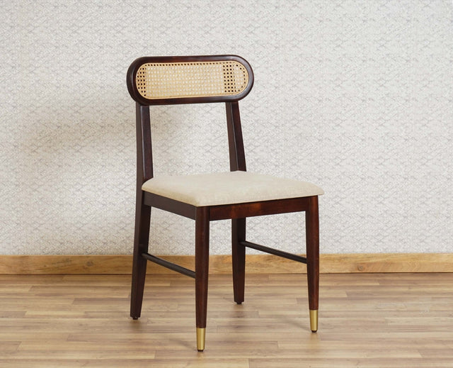 Boston Solid Wood Rattan Cane Chair Set of Two Furniselan Grey-Finish