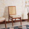 Boston Solid Wood Rattan Cane Chair Set of Two - Dining Chair - Furniselan Brown-Finish