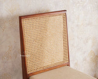 Boston Solid Wood Rattan Cane Chair Set of Two - Dining Chair - Furniselan Brown-Finish