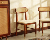 Boston Solid Wood Rattan Cane Dining Table Four Seater Set Square Furniselan Brown-Finish