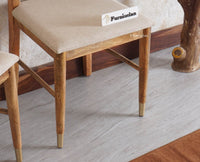 Boston Solid Wood Rattan Cane Dining Table Four Seater Set Furniselan Natural-Finish