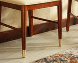 Boston Solid Wood Rattan Cane Dining Table Four Seater Set Square Furniselan Brown-Finish