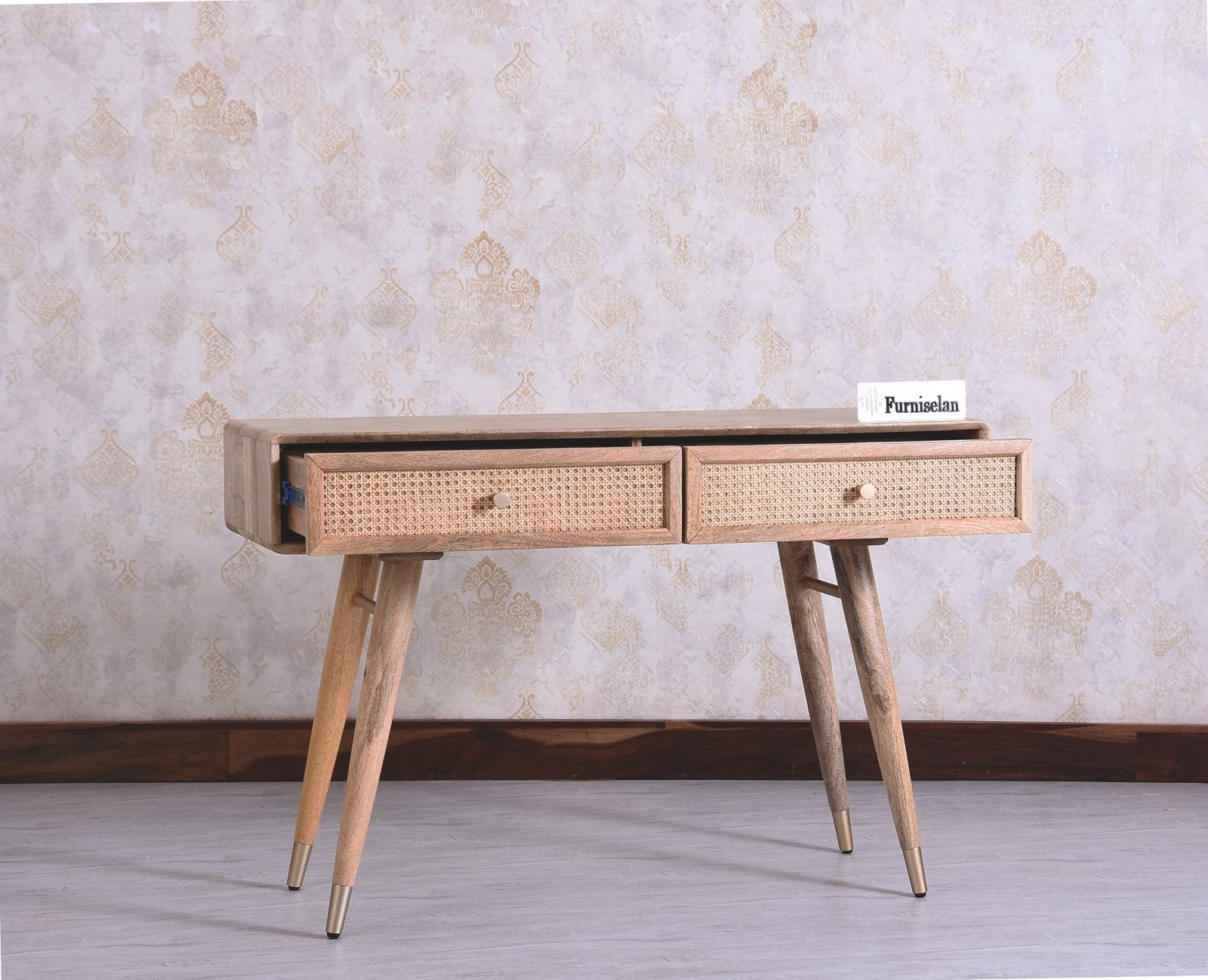 Boston Solid Wood Rattan Cane Console Table-Buy Online Today