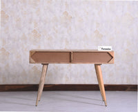 Boston Solid Wood Rattan Cane Console Table - Console Table - Furniselan- Natural Finish