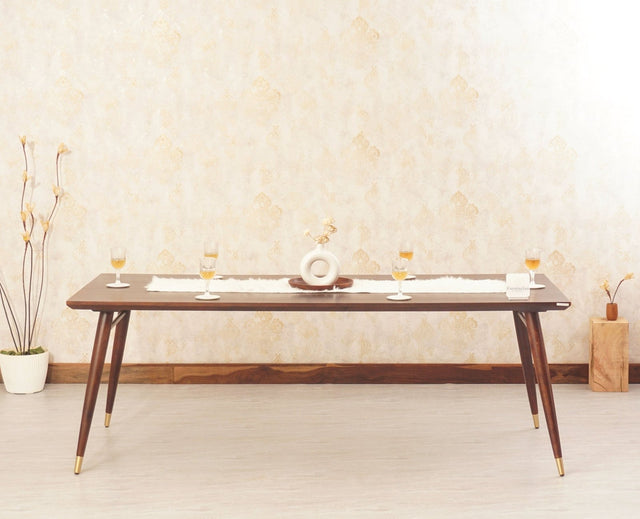Boston Solid Wood Rattan Cane Dining Table Eight Seater - Dining Set - Furniselan Grey Finish