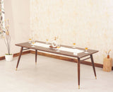 Boston Solid Wood Rattan Cane Dining Table Eight Seater - Dining Set - Furniselan Grey Finish