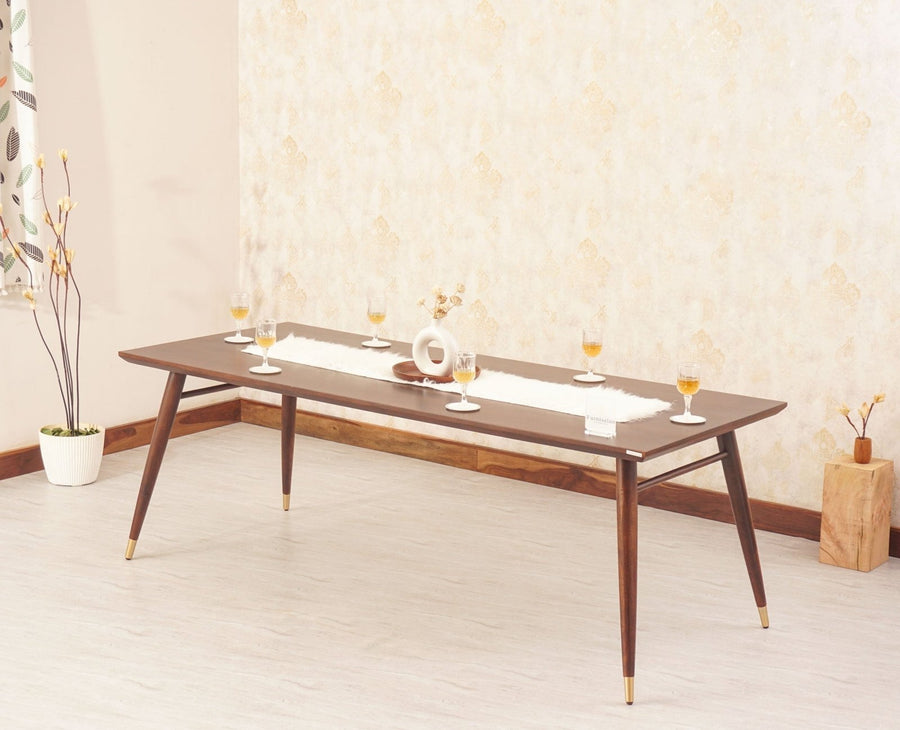Boston Solid Wood Rattan Cane Dining Table Eight Seater - Dining Set - Furniselan Grey Finish