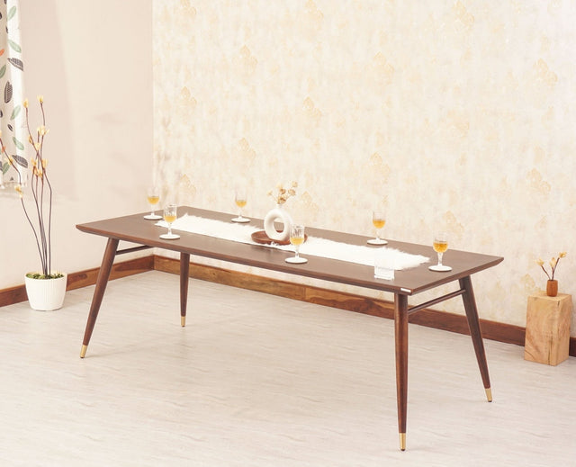 Boston Solid Wood Rattan Cane Dining Table Eight Seater - Dining Set - Furniselan Grey Finish