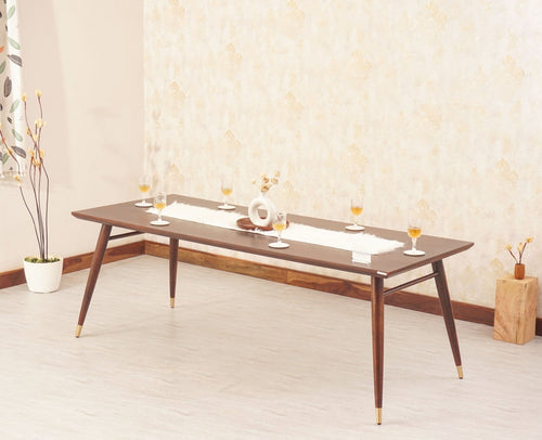 Boston Solid Wood Rattan Cane Dining Table Eight Seater - Dining Set - Furniselan