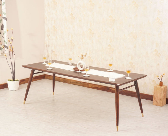 Boston Solid Wood Rattan Cane Dining Table Eight Seater - Dining Set - Furniselan