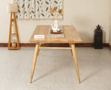 Boston solid wood rattan cane dining table eight seater dining table - Dining Set - Furniselan Natural Finish