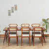 Boston Solid Wood Rattan Cane Dining Table Eight Seater Set Furniselan Brown-Finish