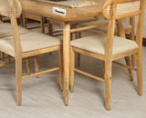 Boston Solid Wood Rattan Cane Dining Table Eight Seater Set - Dining Set - Furniselan -Natural Finish