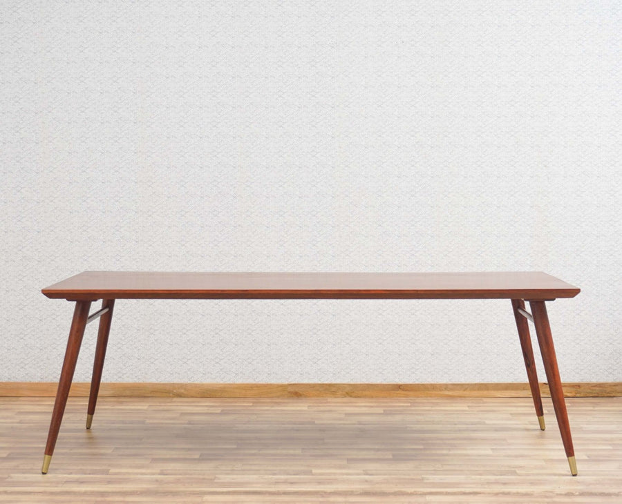 Boston Solid Wood Rattan Cane Dining Table Eight Seater Set Furniselan Brown-Finish