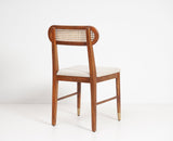 Boston Solid Wood Rattan Cane Dining Table Eight Seater Set with Bench Furniselan Brown Finish