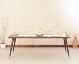 Boston Solid Wood Rattan Cane Dining Table Eight Seater Set - Dining Set - Furniselan Grey-Finish
