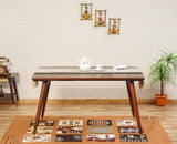Boston Solid Wood Rattan Cane Dining Table four Seater Furniselan Grey-Finish