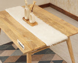 Boston Solid Wood Rattan Cane Dining Table four Seater - Dining Set - Furniselan Natural-Finish