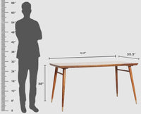 Boston Solid Wood Rattan Cane Dining Table four Seater Furniselan Grey-Finish