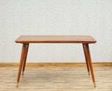 Boston Solid Wood Rattan Cane Dining Table four Seater Furniselan Brown-Finish