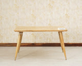 Boston Solid Wood Rattan Cane Dining Table four Seater - Dining Set - Furniselan Natural-Finish