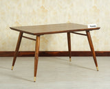 Boston Solid Wood Rattan Cane Dining Table four Seater - Dining Set - Furniselan Teak-Finish