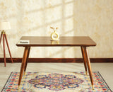 Boston Solid Wood Rattan Cane Dining Table four Seater - Dining Set - Furniselan Teak-Finish