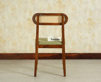 Boston Solid Wood Rattan Cane Dining Table Four Seater Set Square Furniselan Teak-Finish
