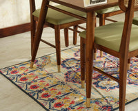 Boston Solid Wood Rattan Cane Dining Table Four Seater Set Square Furniselan Teak-Finish