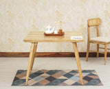 Boston Solid Wood Rattan Cane Dining Table Four Seater Set Square Furniselan Natural-Finish