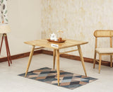 Boston Solid Wood Rattan Cane Dining Table Four Seater Set Square Furniselan Natural-Finish
