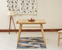 Boston Solid Wood Rattan Cane Dining Table Four Seater Set Square Furniselan Natural-Finish