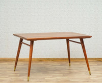 Boston Solid Wood Rattan Cane Dining Table Four Seater with Bench Furniselan Brown-Finish