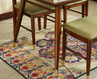 Boston Solid Wood Rattan Cane Dining Table Eight Seater Set with Bench Furniselan Teak Finish