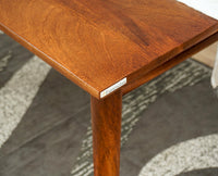 Boston Solid Wood Rattan Cane Dining Table Four Seater with Bench Furniselan Brown-Finish