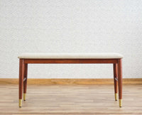 Boston Solid Wood Rattan Cane Dining Table Four Seater with Bench Furniselan Brown-Finish