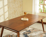 Boston Solid Wood Rattan Cane Dining Table Six Seater Set Furniselan Teak-Finish