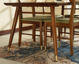 Boston Solid Wood Rattan Cane Dining Table Six Seater Set Furniselan Teak-Finish