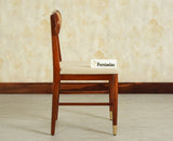 Boston Solid Wood Rattan Cane Dining Table Six Seater Set Furniselan Brown-Finish