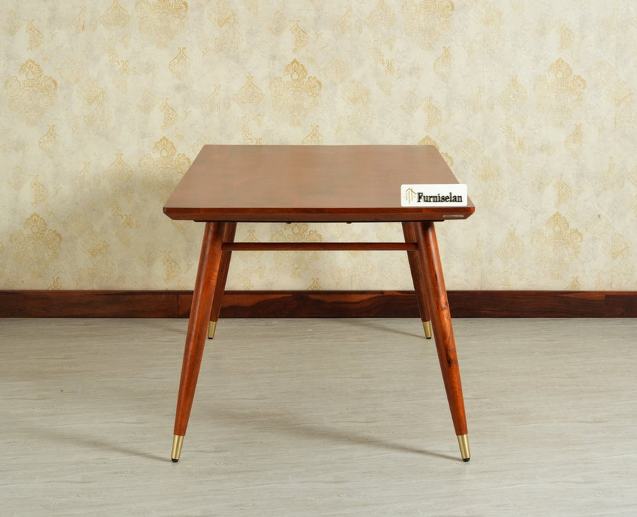 Boston Solid Wood Rattan Cane Dining Table Six Seater Set Furniselan Brown-Finish