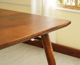 Boston Solid Wood Rattan Cane Dining Table Six Seater Set Furniselan Teak-Finish