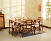 Boston Solid Wood Rattan Cane Dining Table Six Seater Set Furniselan Brown-FinishFurniselan