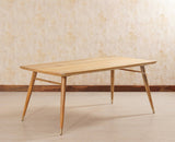 Boston Solid Wood Rattan Cane Dining Table Six Seater Set Furniselan Natural-Finish