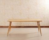 Boston Solid Wood Rattan Cane Dining Table Six Seater Set Furniselan Natural-Finish