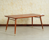 Boston Solid Wood Rattan Cane Dining Table Six Seater Set Furniselan Brown-Finish
