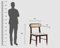 Boston Solid Wood Rattan Cane Dining Table Six Seater Set with Bench Furniselan Grey-Finish