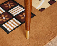 Boston Solid Wood Rattan Cane Dining Table Six Seater Set with Bench Furniselan Brown-Finish