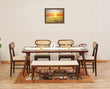 Boston Solid Wood Rattan Cane Dining Table Six Seater Set with Bench Furniselan