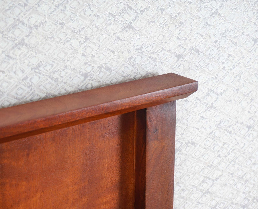Boston Solid Wood Rattan Cane Dressing Table Furniselan Brown-Finish